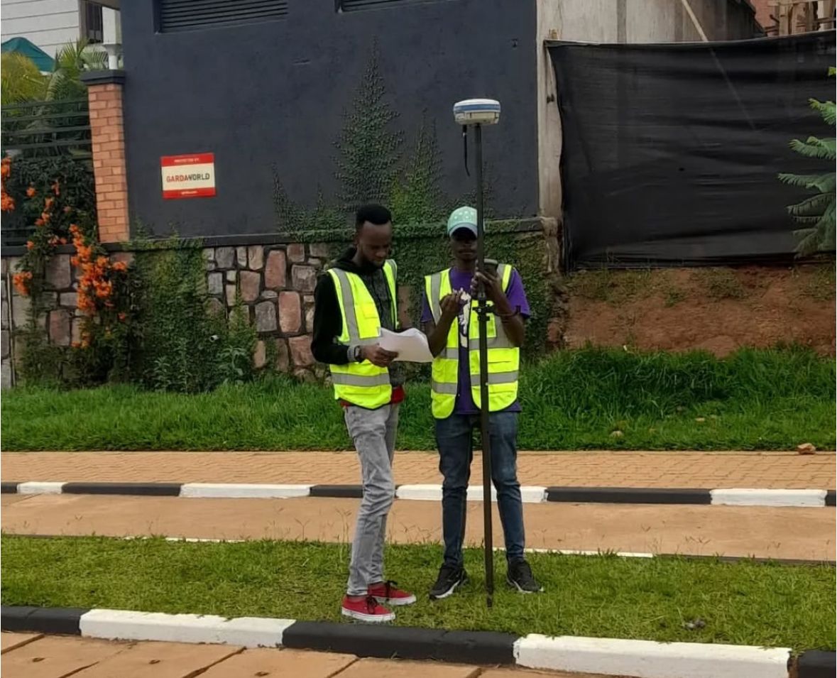 Survey team at gate